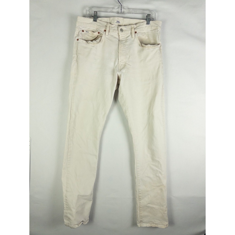 Polo Ralph Lauren Varick Slim Straight Jeans Mens 36x34 (34x34) Cream White